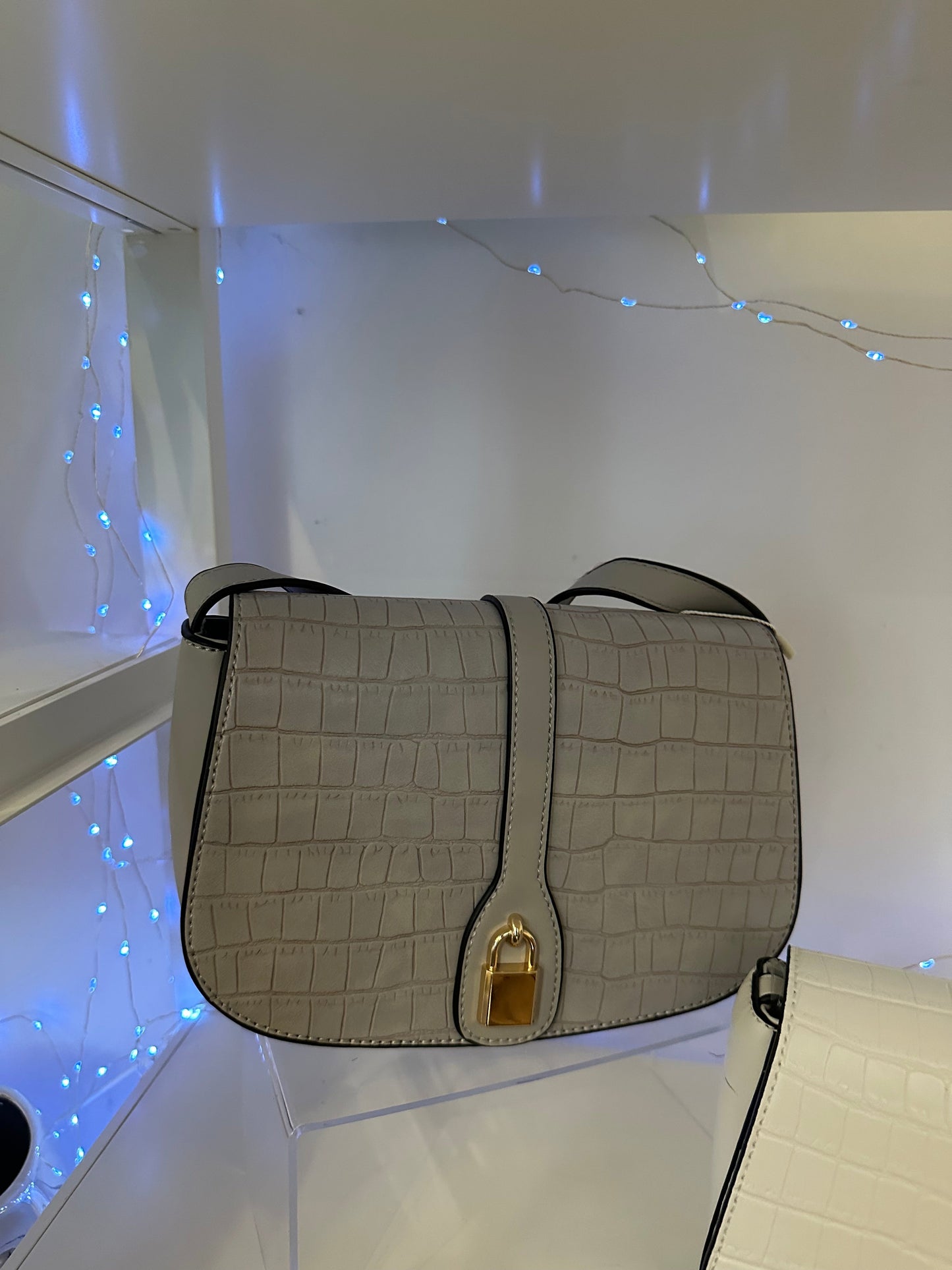 Croc Satchel with Long Strap