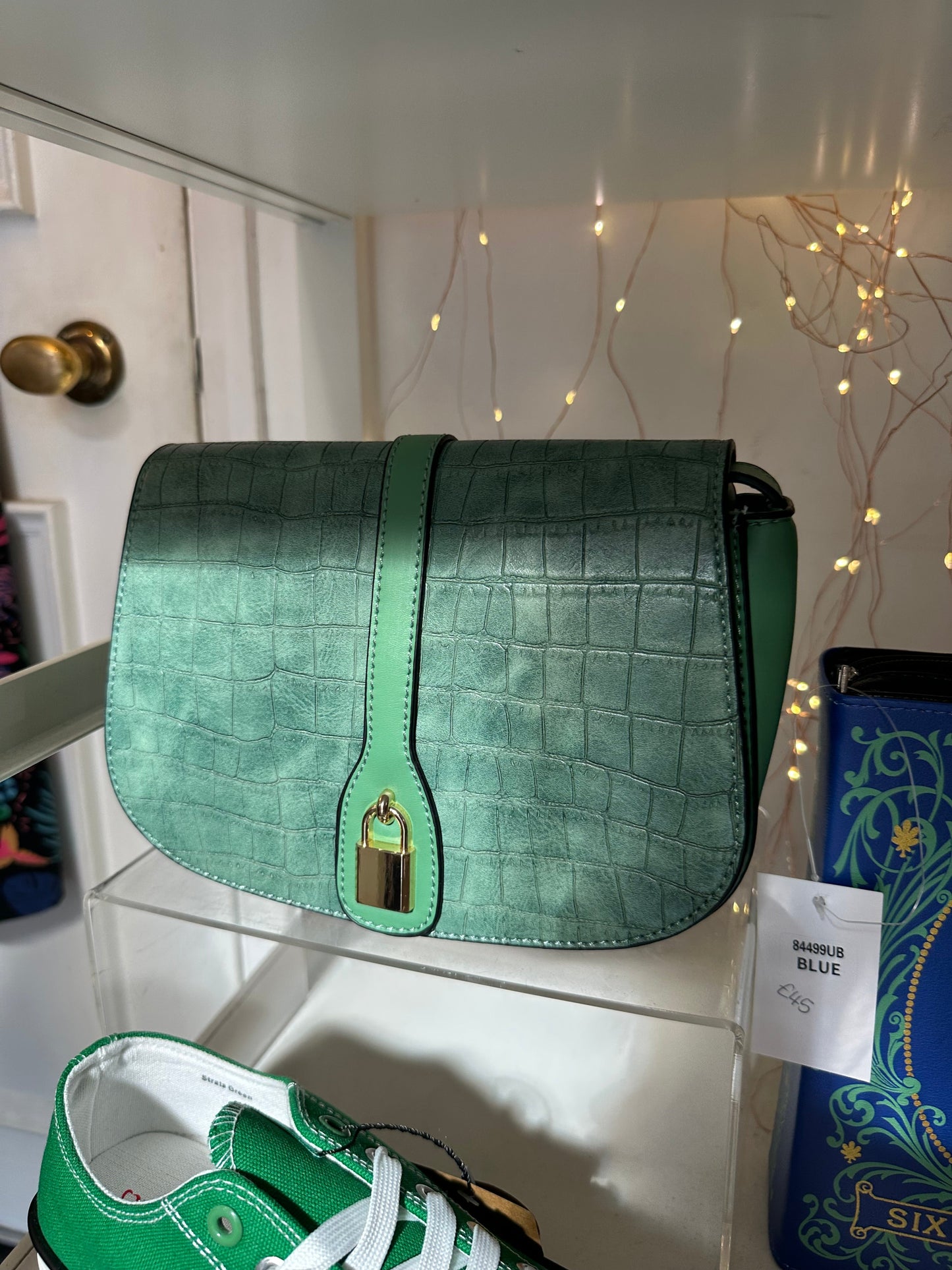 Croc Satchel with Long Strap