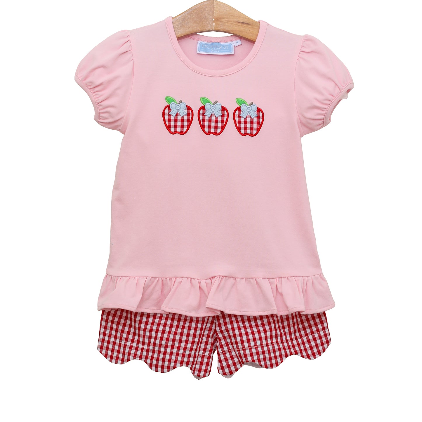 Apple Trio Ruffle Short Set by Trotter Street Kids