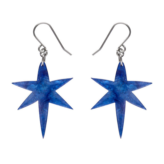 North Star Drop Earrings - Blue