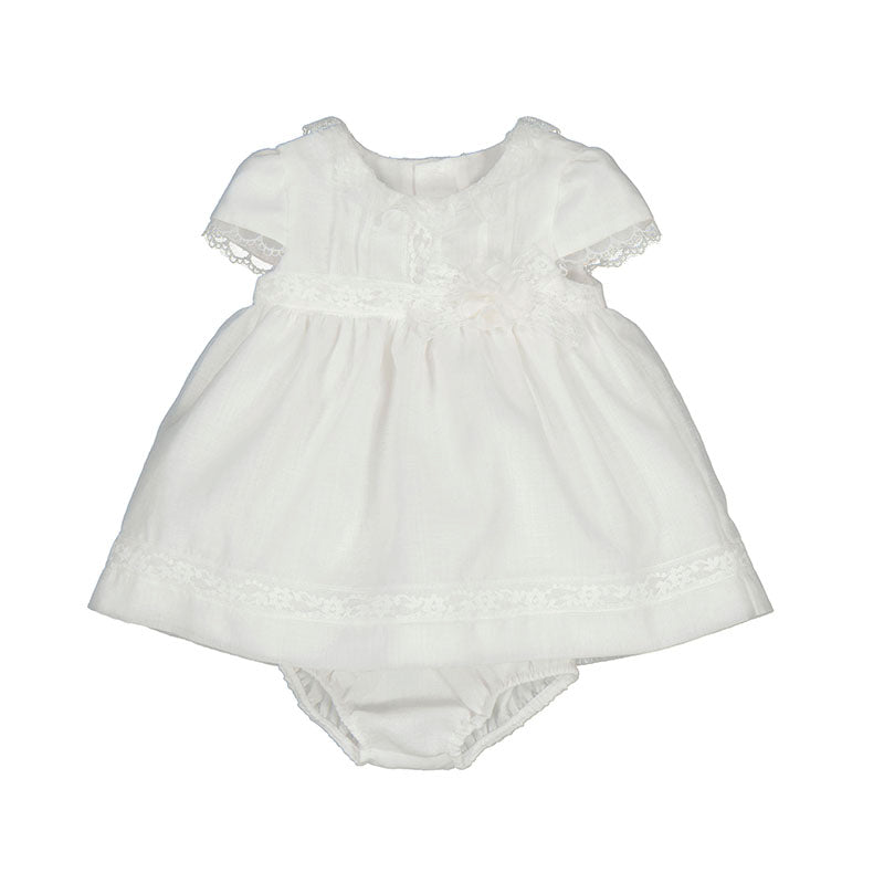 Cream Lace Trimmed Dress with Bloomers by Mayoral