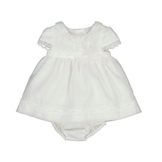 Cream Lace Trimmed Dress with Bloomers by Mayoral