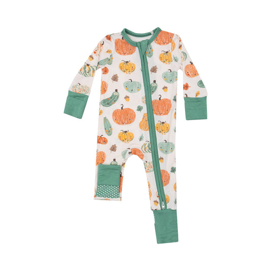 Crayon Pumpkins 2 Way Zipper Romper by Angel Dear