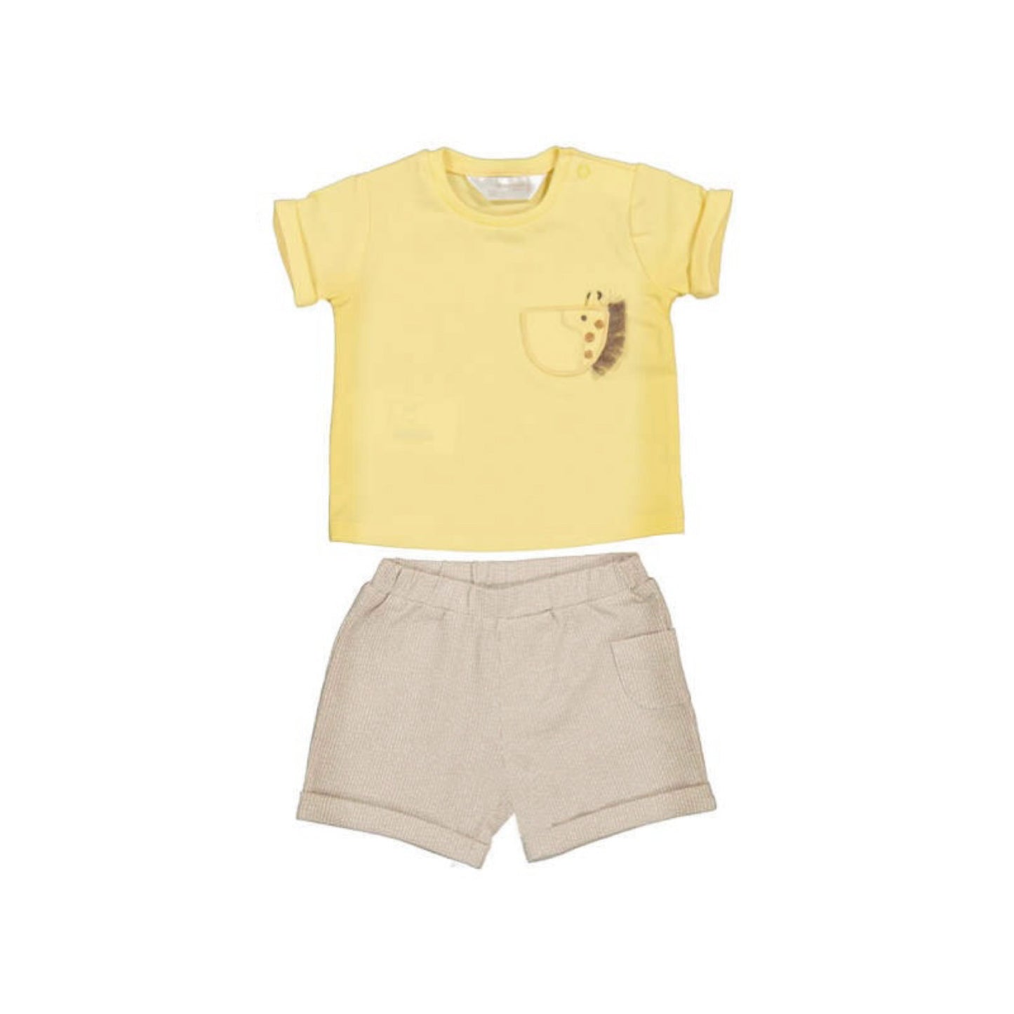 Yellow Giraffe Short Set by Mayoral