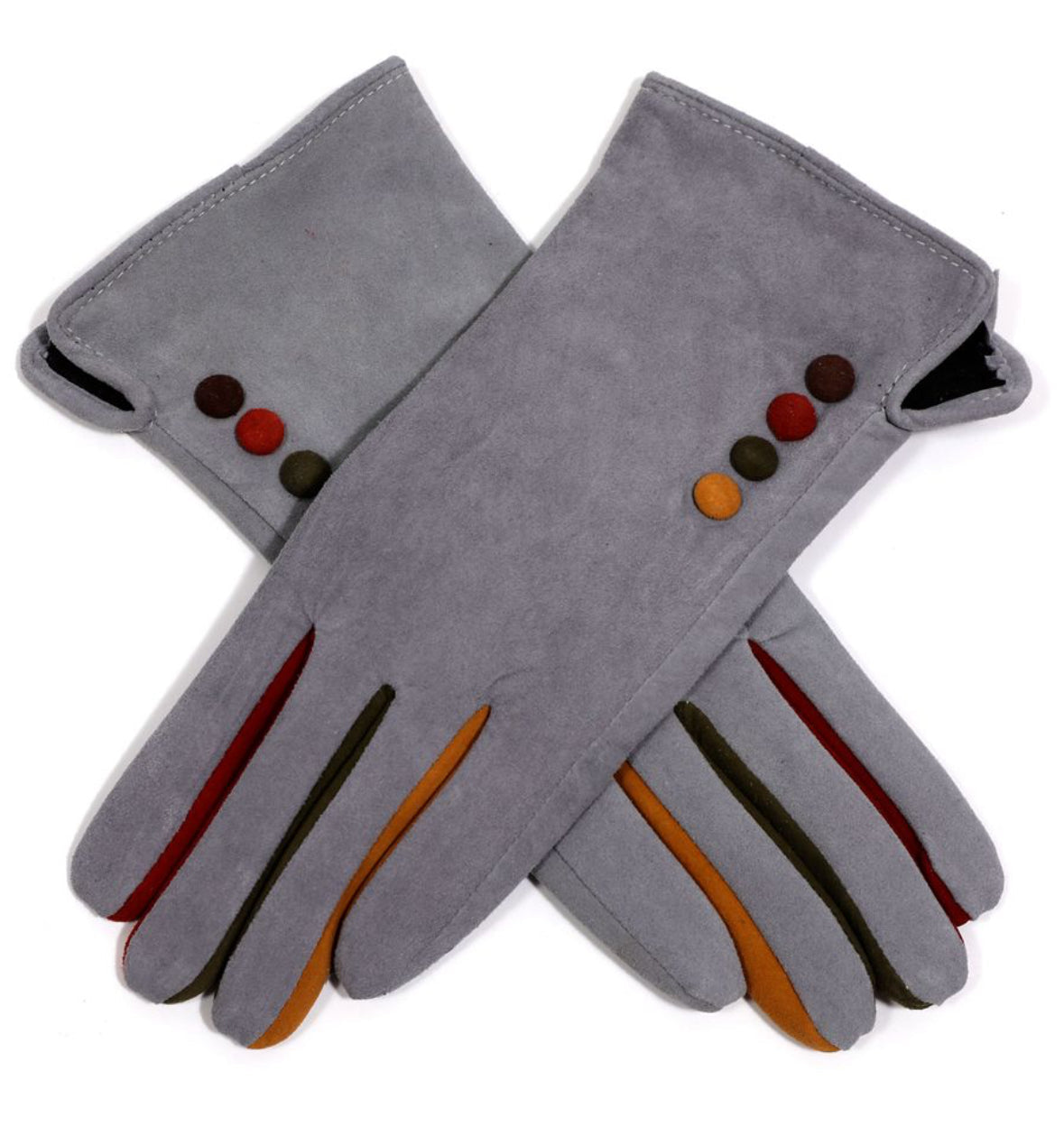 Button Gloves - Real Suede