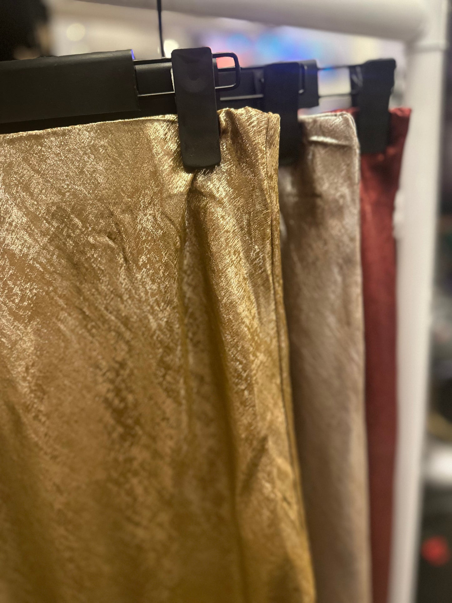 Metallic Satin Skirt Gold