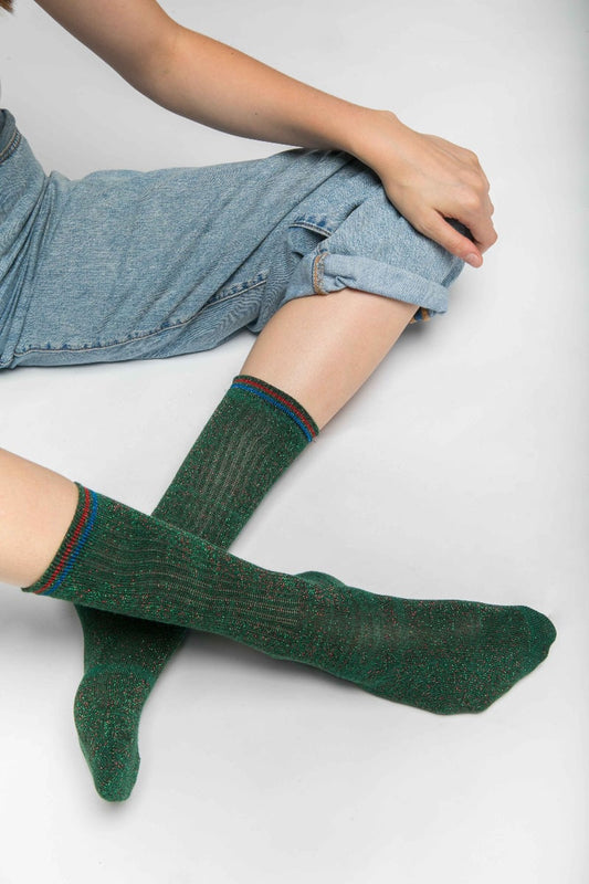 Glitter Socks Green