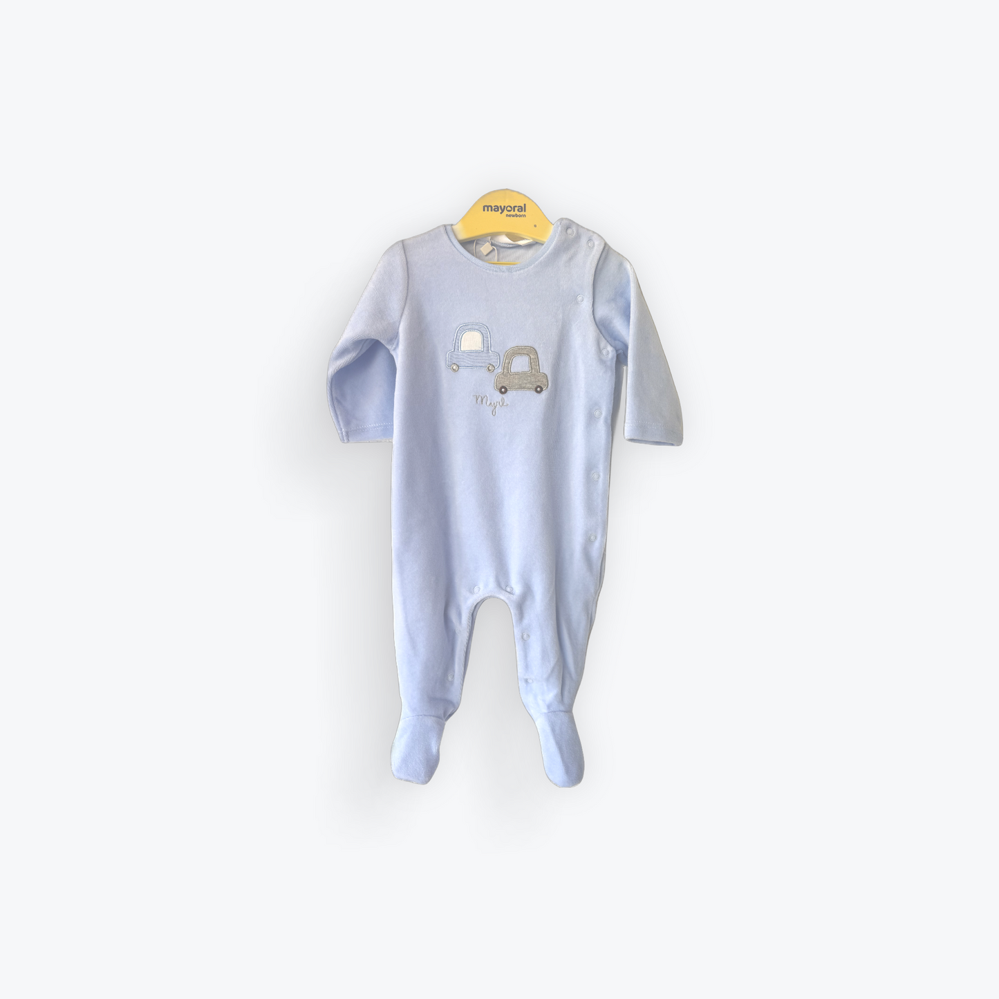 Blue Velour Car Footie by Mayoral