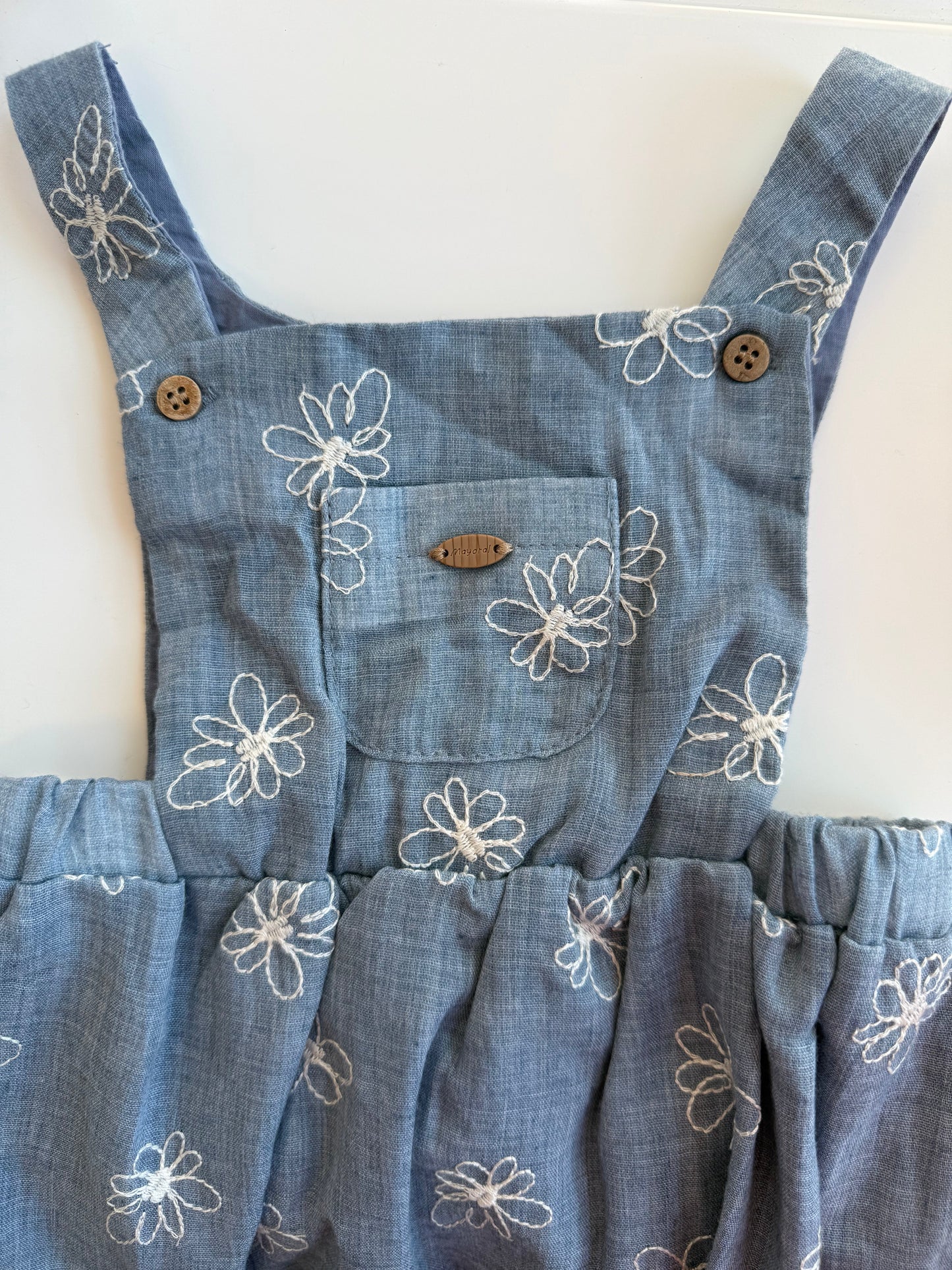 Bluestone Overall with Flowers & Hat by Mayoral