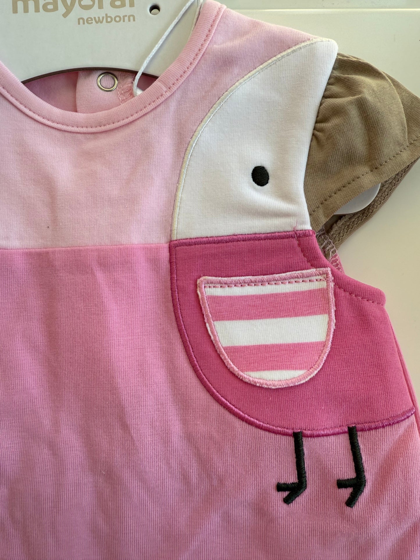 Pink Stripe Bird Top & Short Set by Mayoral