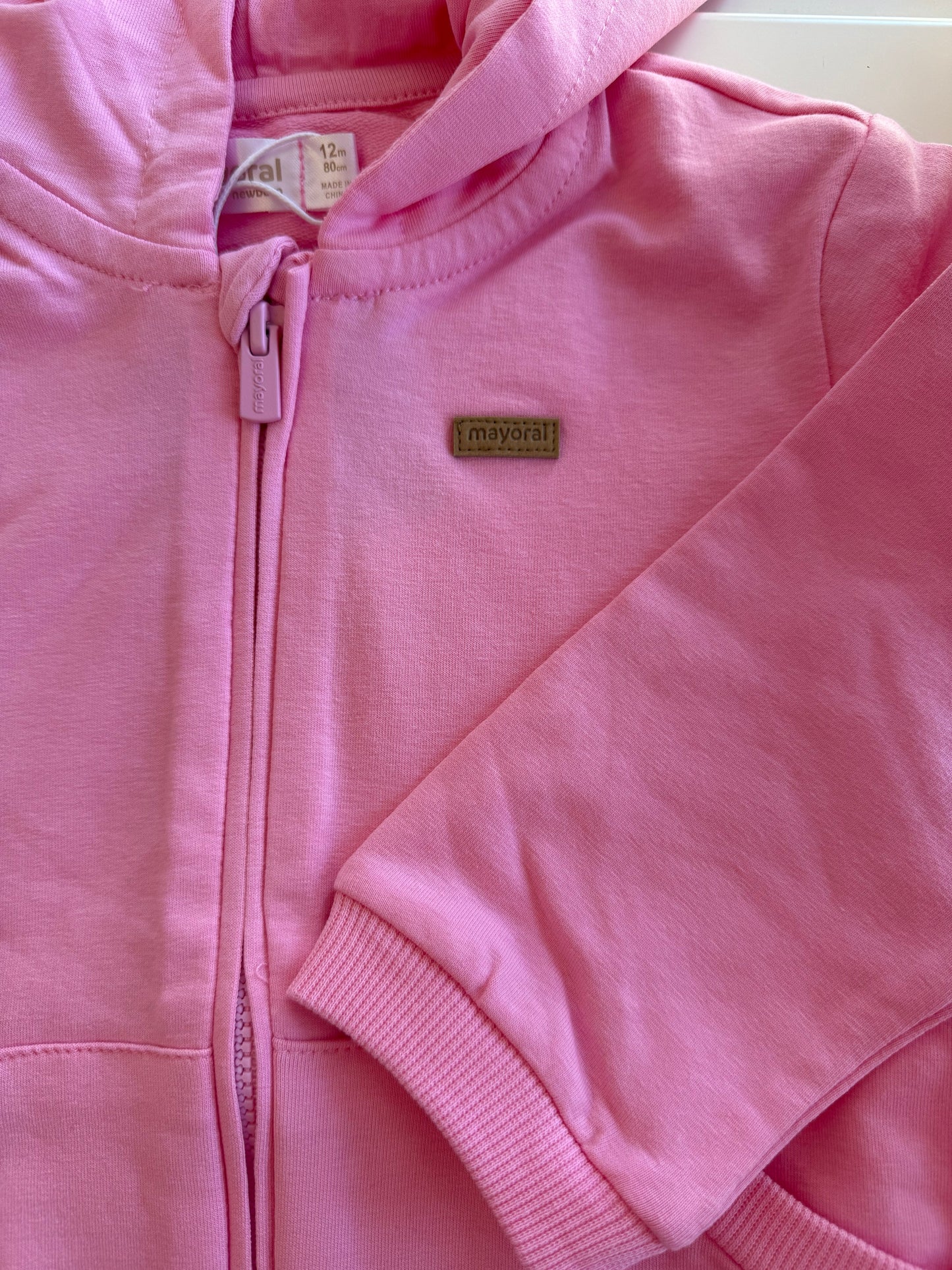 Bubblegum Pink Zip Up Hoodie by Mayoral
