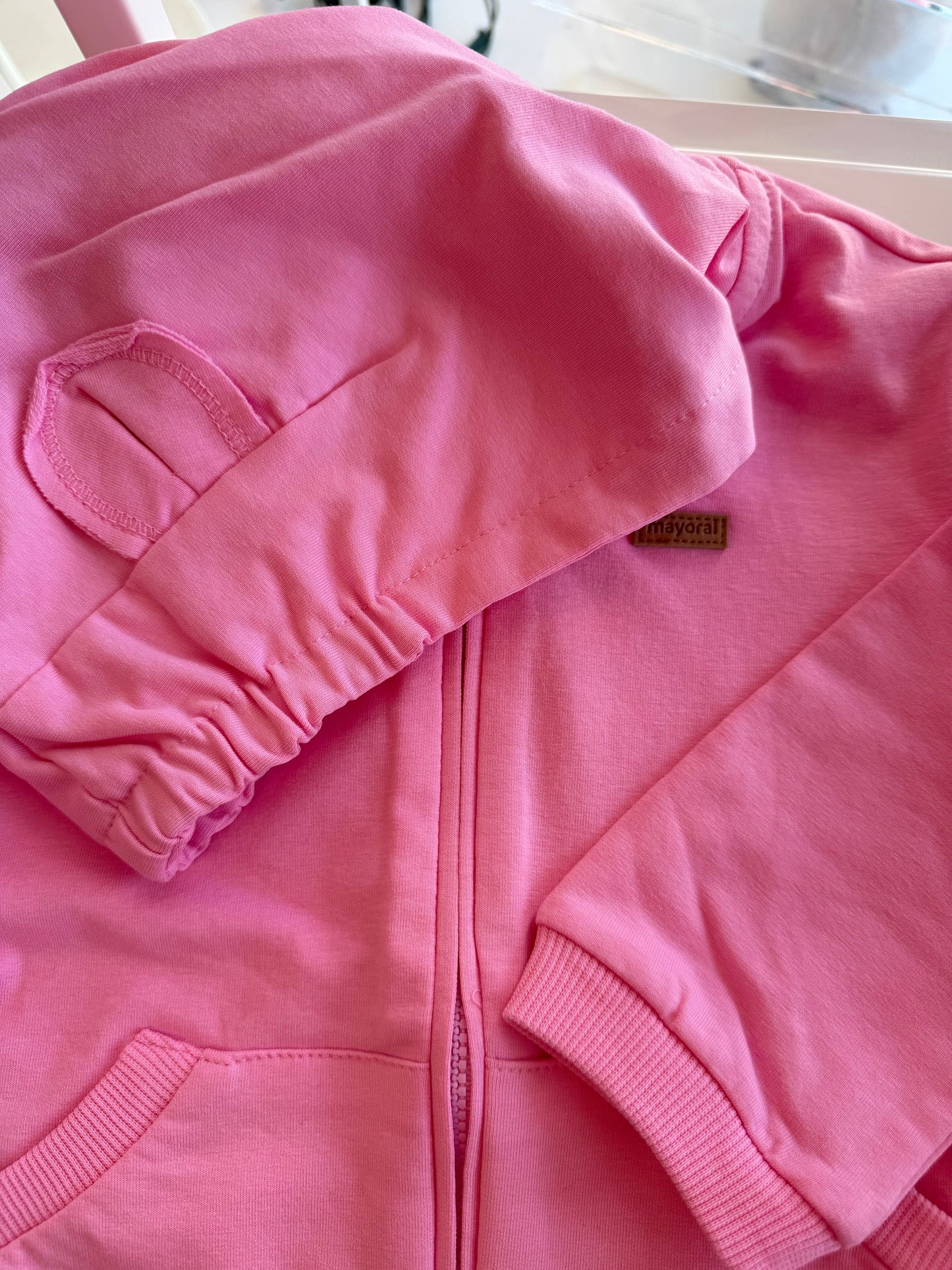 Bubblegum Pink Zip Up Hoodie by Mayoral
