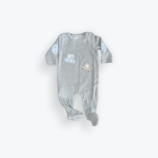 Gray Velour Car Footie by Mayoral