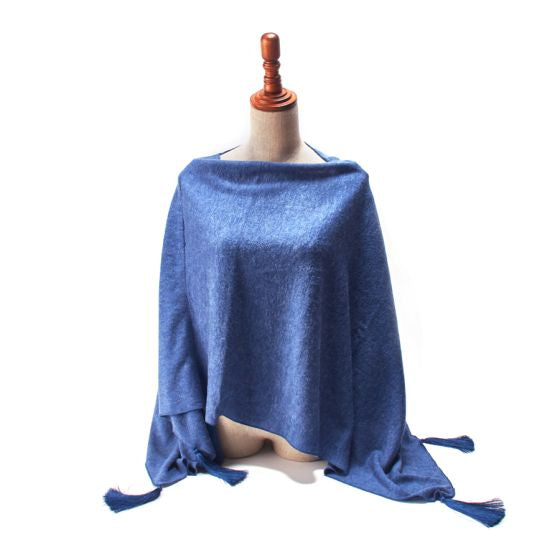 Tassel Trim Wrap Poncho