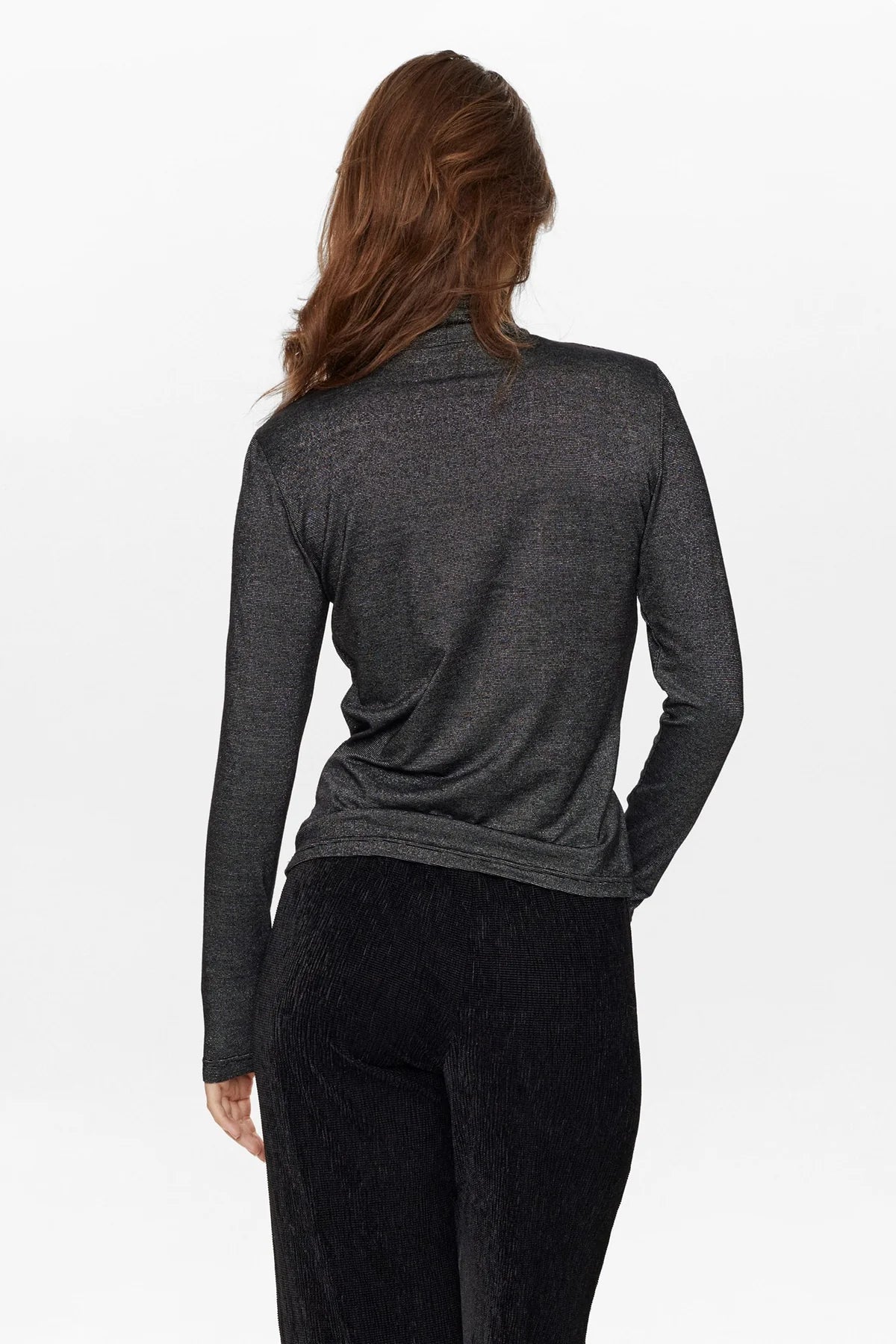Nubrianne Blouse Black Silver Glitter Rollneck