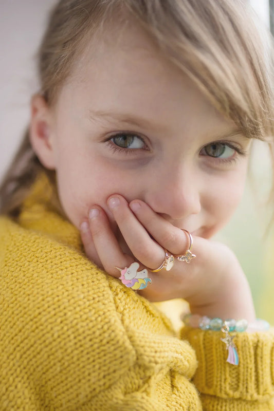 Butterfly and Unicorns Ring Set