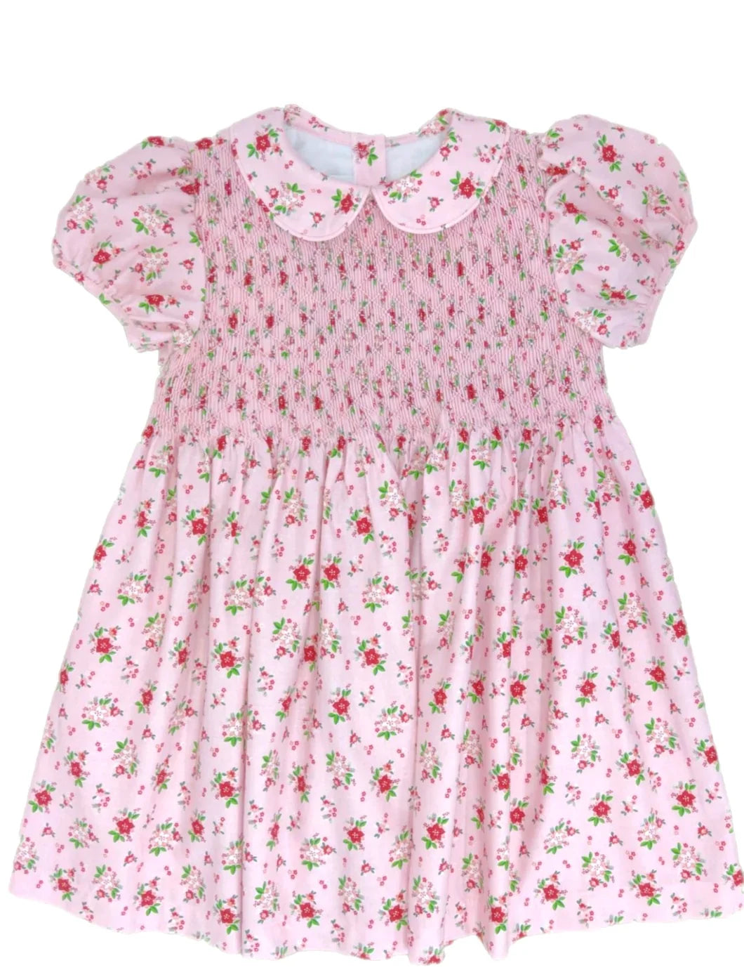 Everly Smocked Dress Christmas Floral by James and Lottie