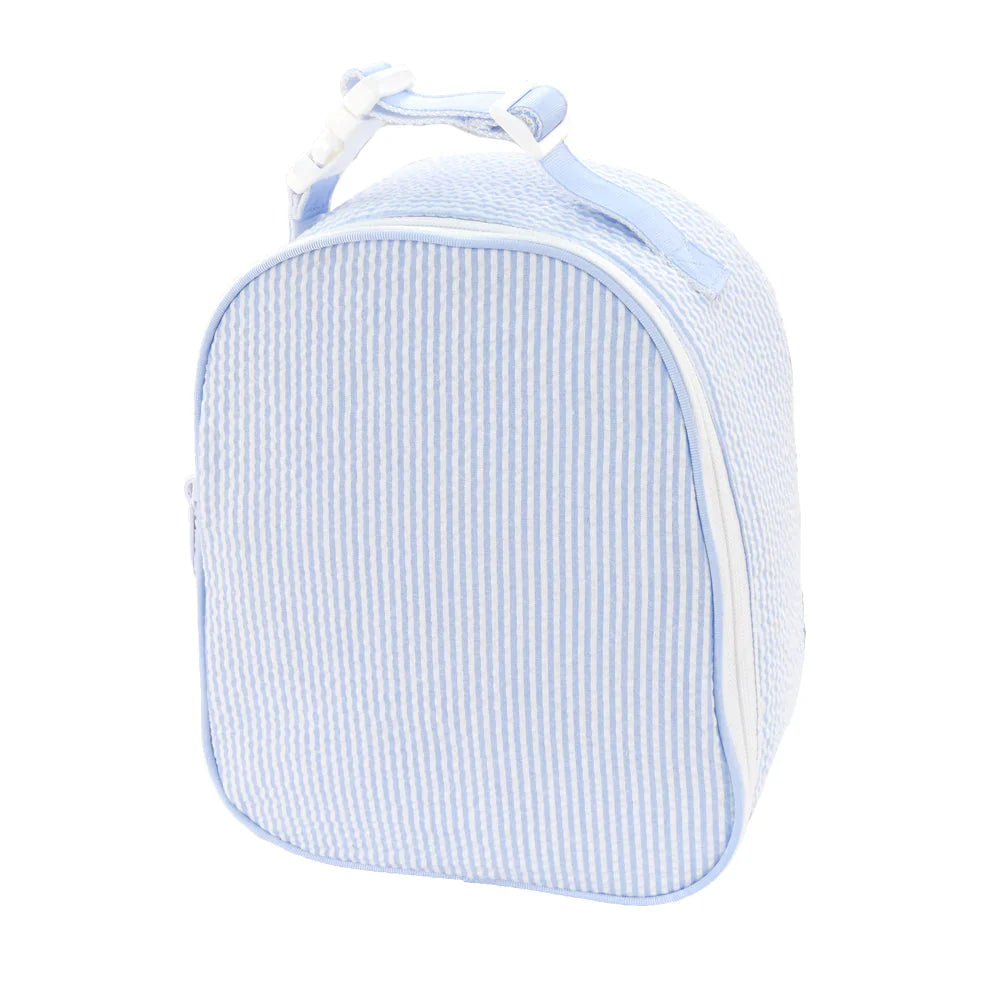 Blue seersucker gumdrop Lunchbox (with optional monogram)