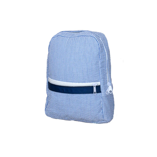 Navy Seersucker Small Backpack (with optional monogram)