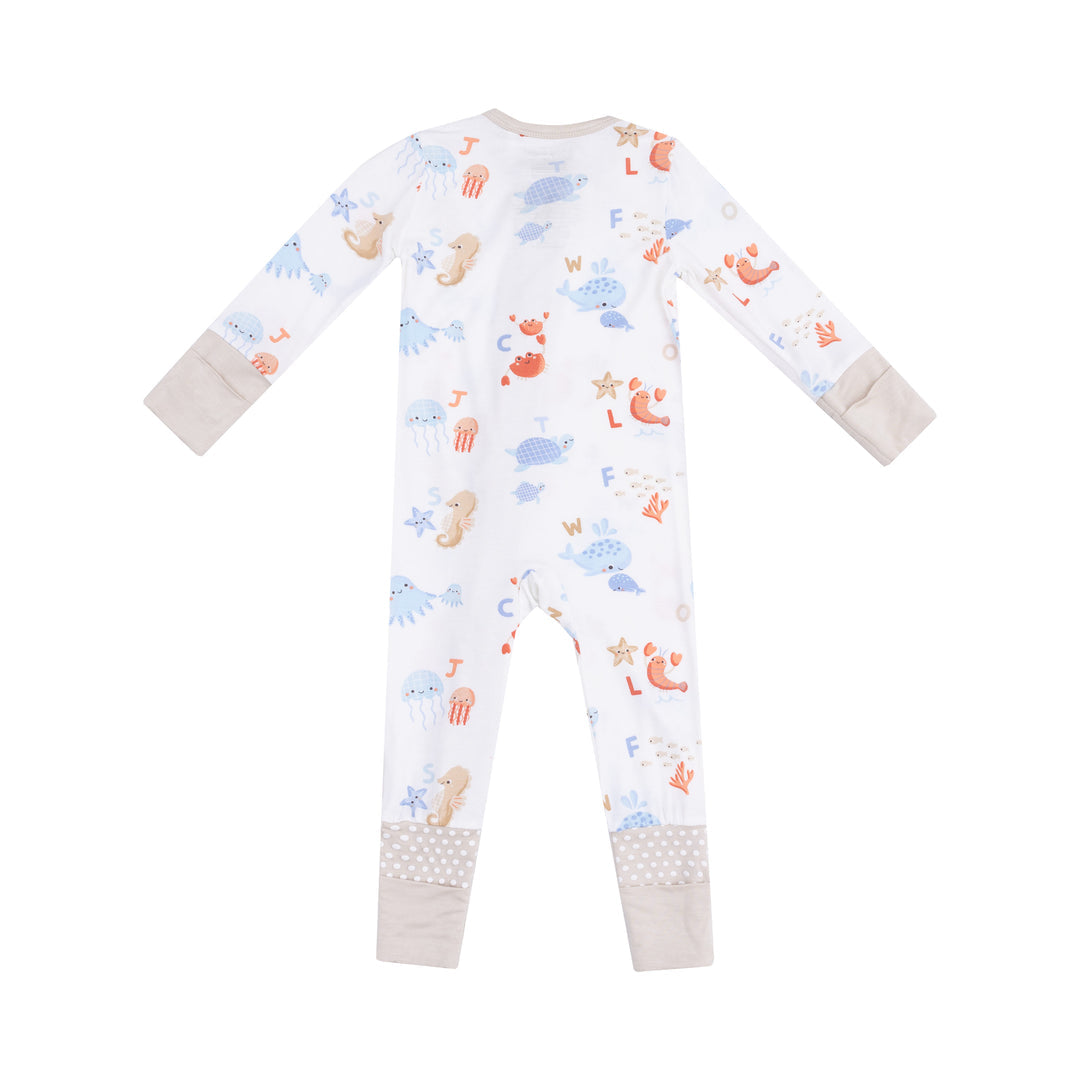 Coastal ABCs 2 Way Zipper Romper by Angel Dear