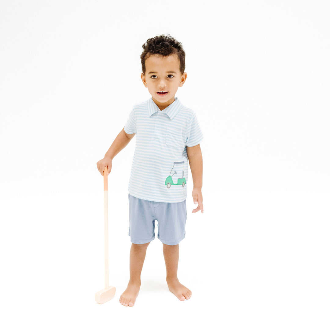 Golf Applique Polo Shirt With Applique And
Short Set by Angel Dear
