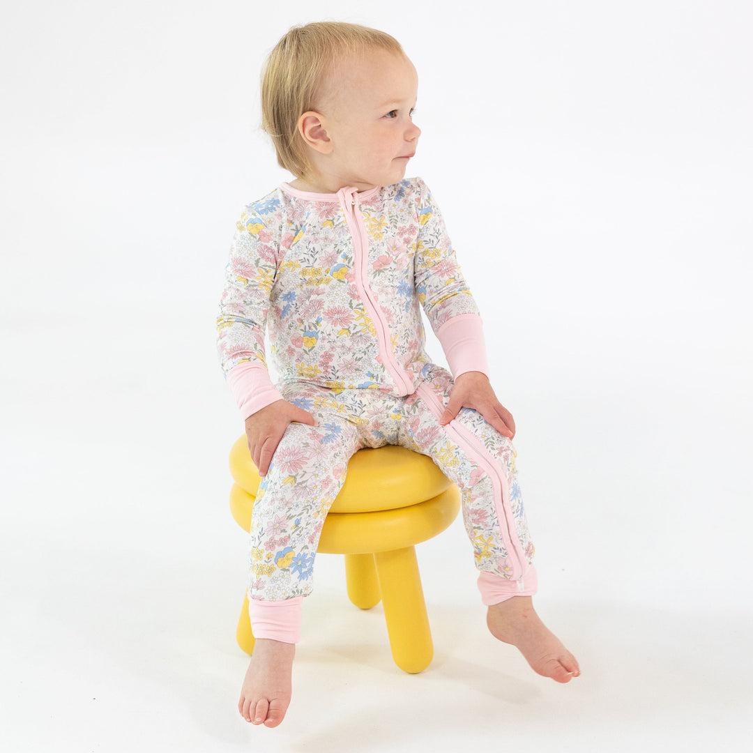 Viola Floral 2 Way Zipper Romper by Angel Dear