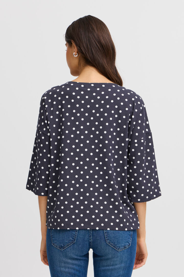 Frsiva Spotty T-Shirt Navy White