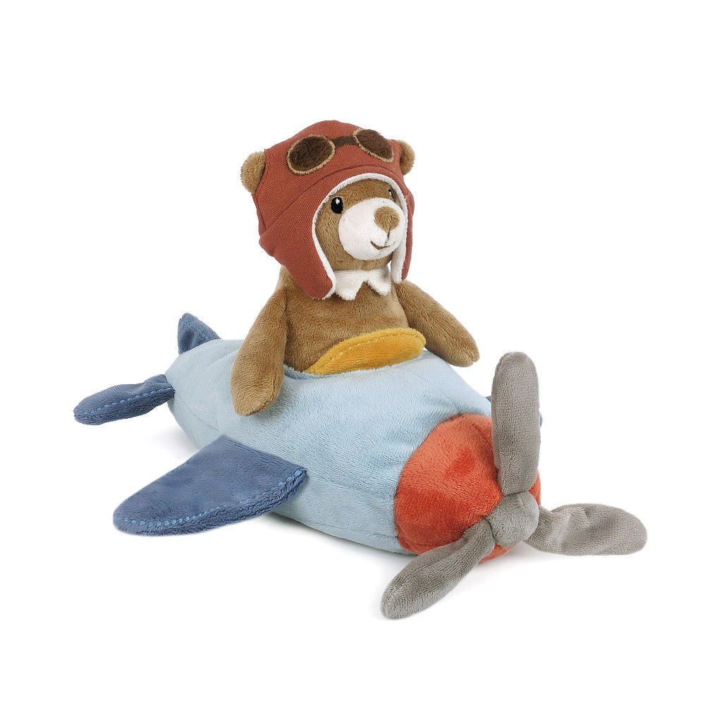 Pilot Bear and Plane Plush Toy by Mon Ami