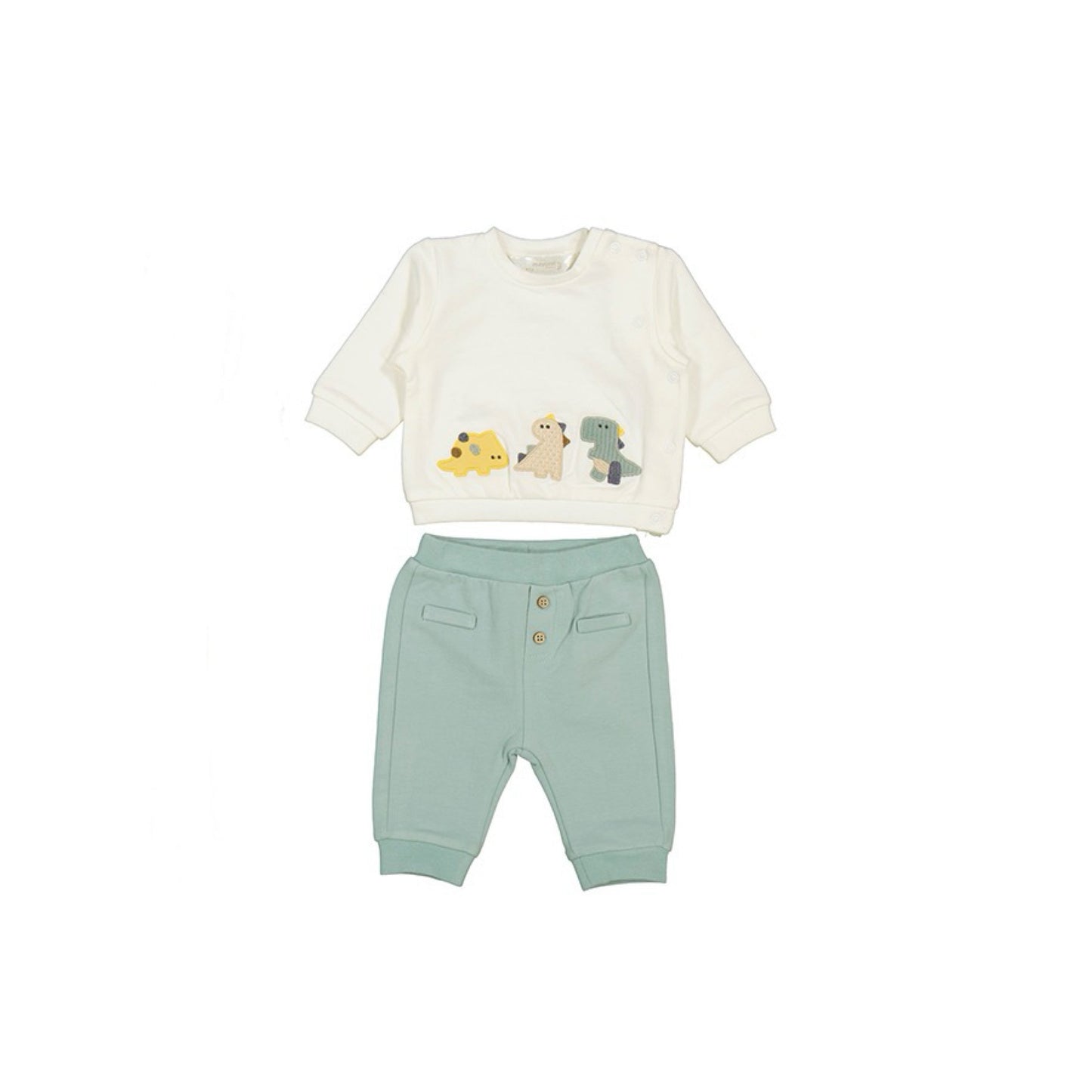 Dino Appliqué Jogger Set with Pale Green Pants by Mayoral