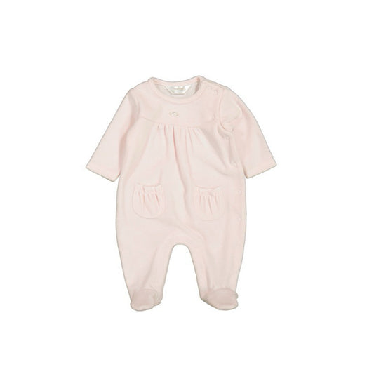 Pink Velour Footie by Mayoral