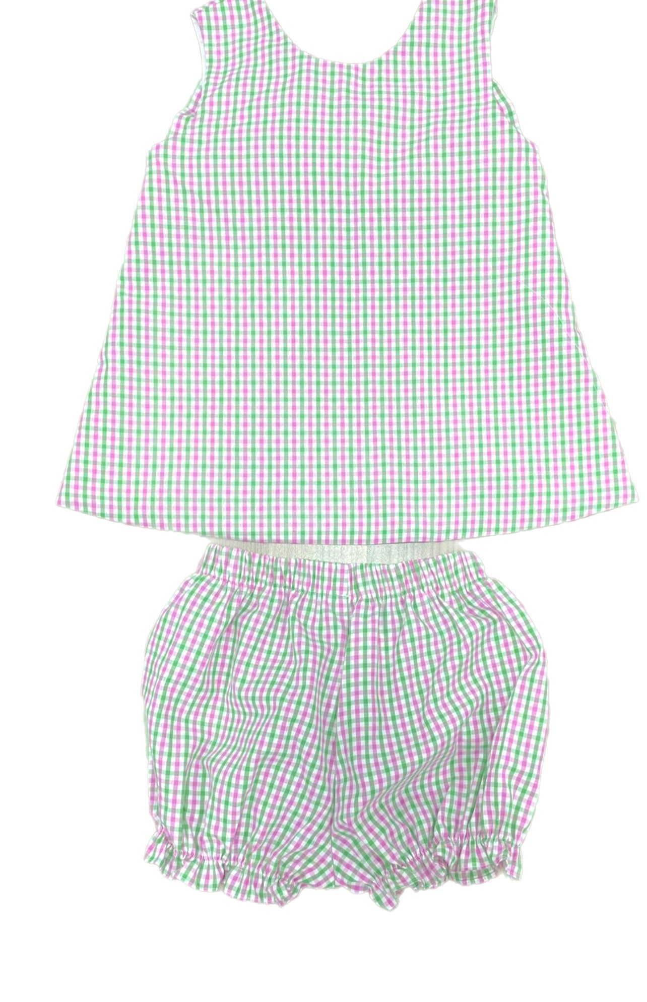 Lottie Bloomer/Banded Short Set, Pink and Green Check by James and Lottie
