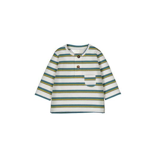 Long Sleeve Mustard/Teal Striped Shirt by Mayoral
