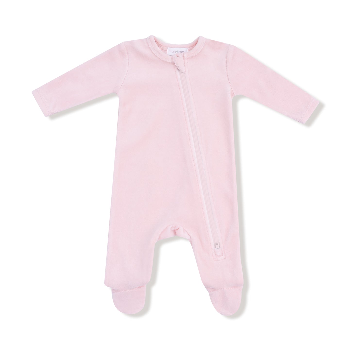 Pink Velour Teddy Bear Footie (Newborn) by Angel Dear