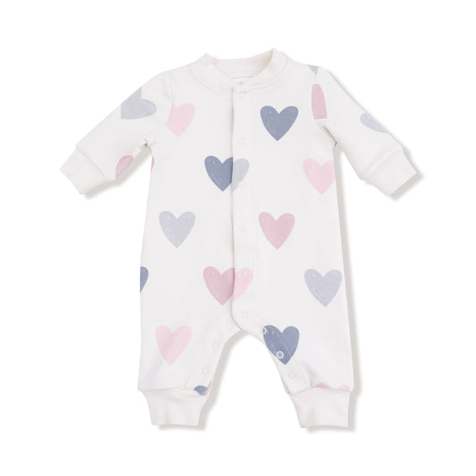 Hearts French Terry Romper by Angel Dear