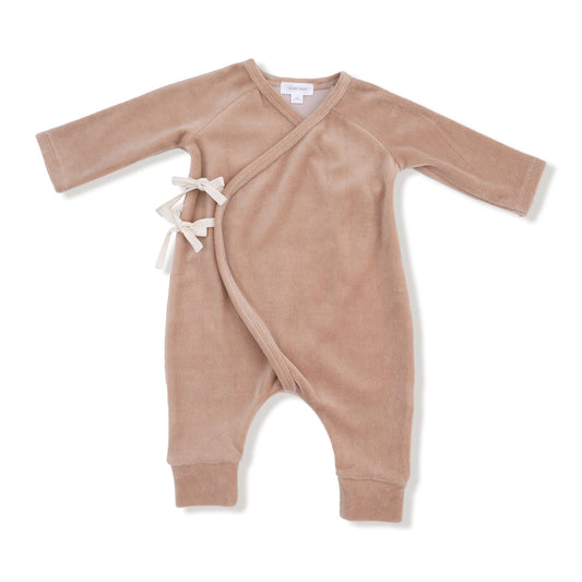 Brush Velour Teddy Bear Wrap Coverall (Newborn) by Angel Dear