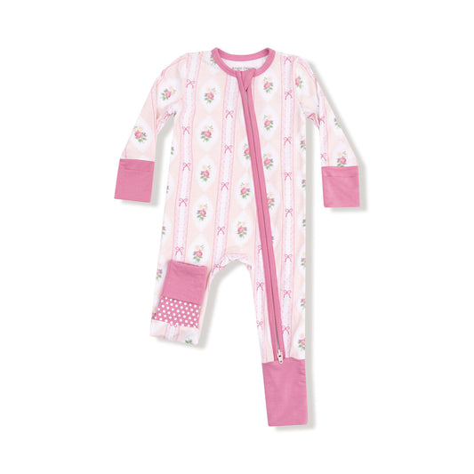 Ogee Lace Floral - 2 Way Zipper Romper by Angel Dear