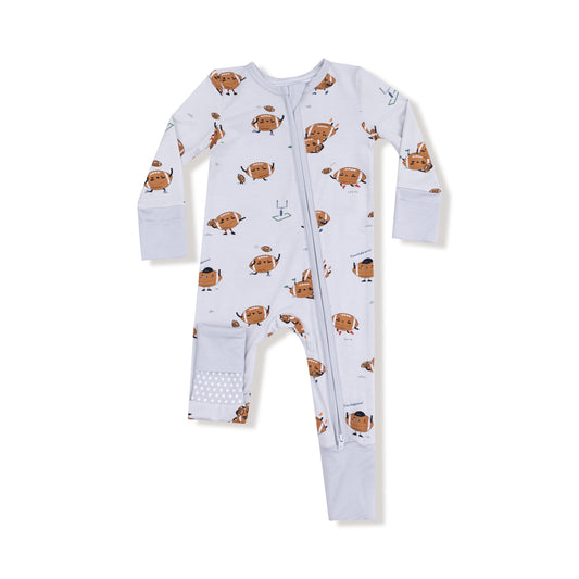 Footballs Playing Football - 2 Way Zipper
Romper by Angel Dear