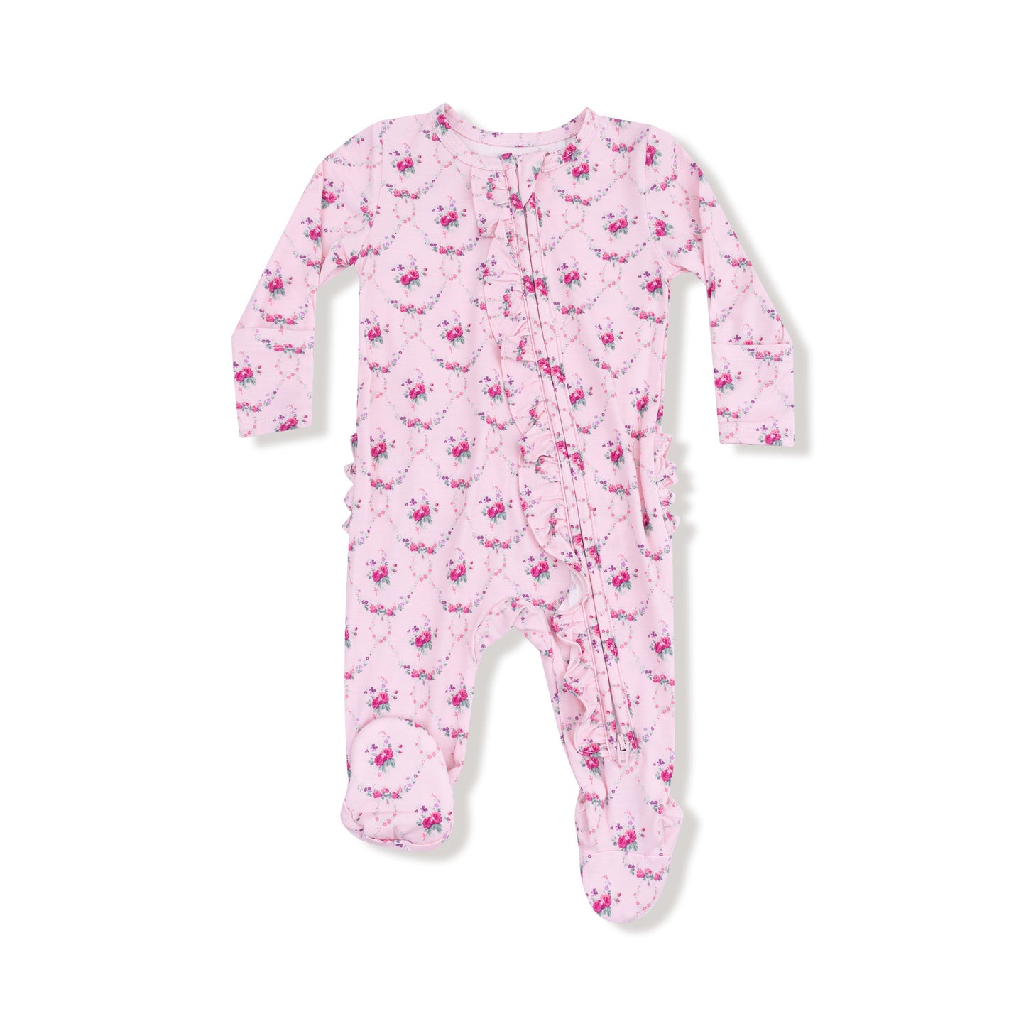 Rose Garden Trellis - 2 Way Ruffle Zipper
Footie by Angel Dear