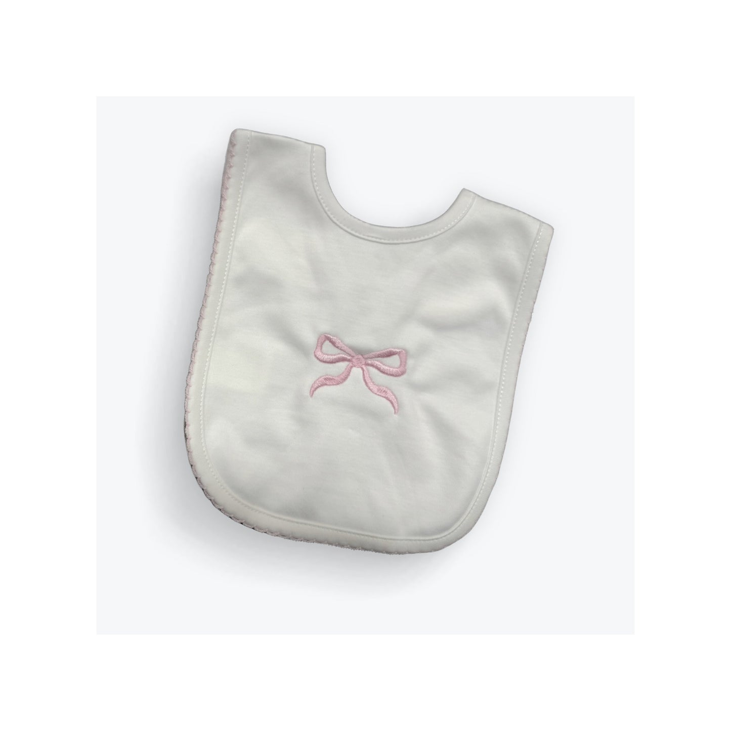 Pink Bow Pima Bib by Cute as Buttons
