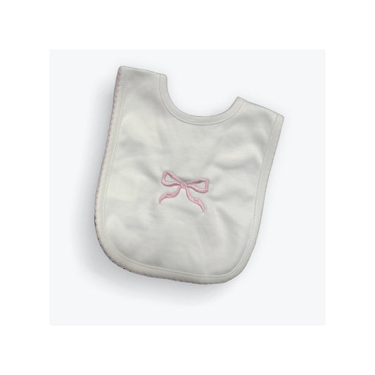 Pink Bow Pima Bib by Cute as Buttons