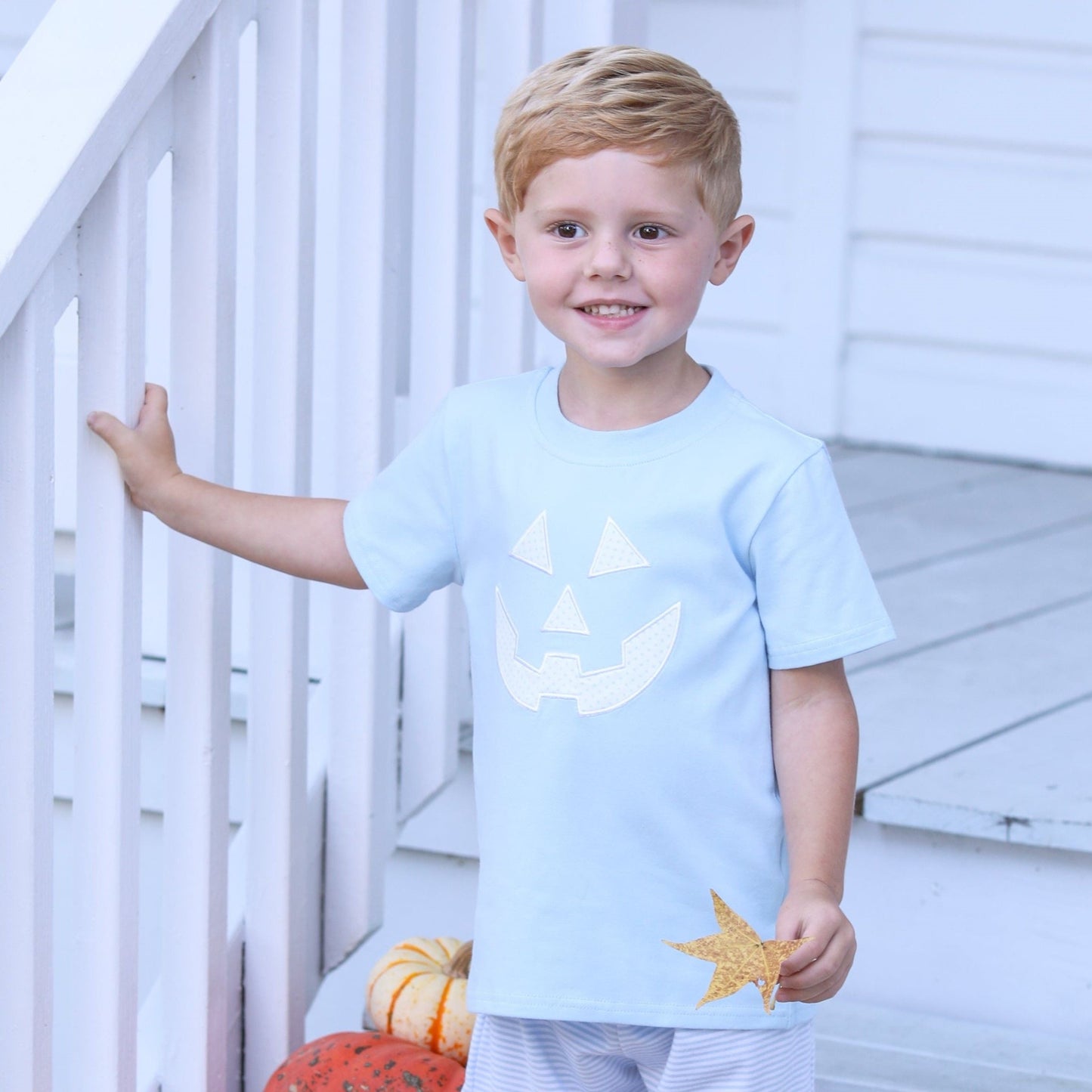 Jack O’Lantern Shirt Blue by Trotter Street Kids