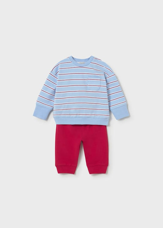 Blue & Red Stripe Jogger Set by Mayoral