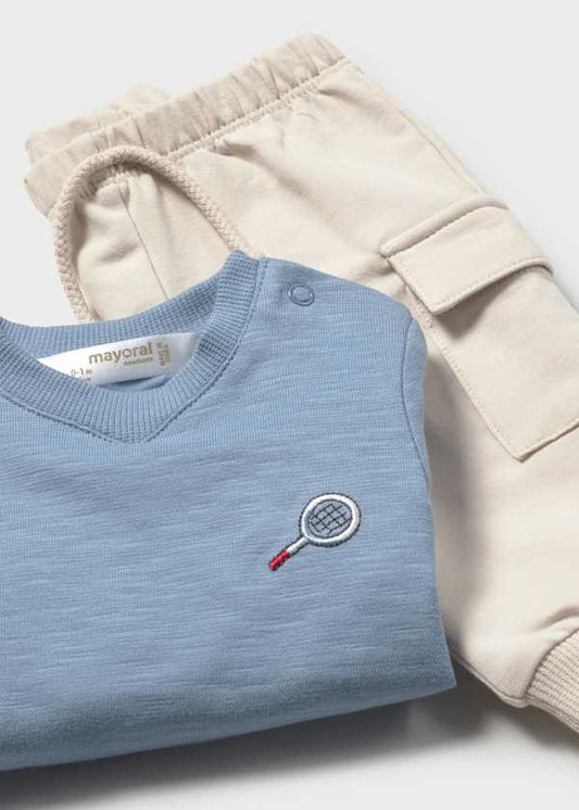 Blue & Khaki Jogger Set by Mayoral
