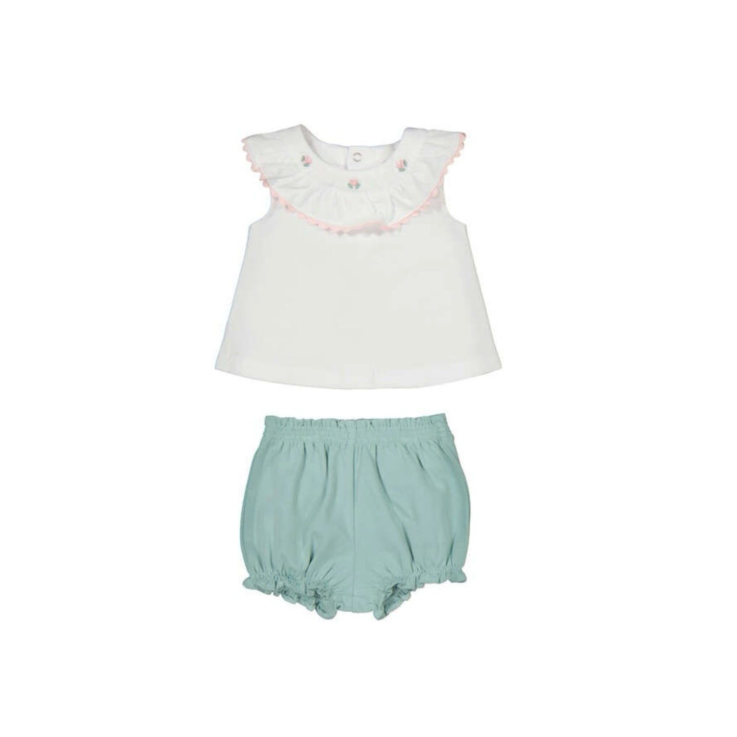 Cream Rosette Top & Bloomer Set by Mayoral