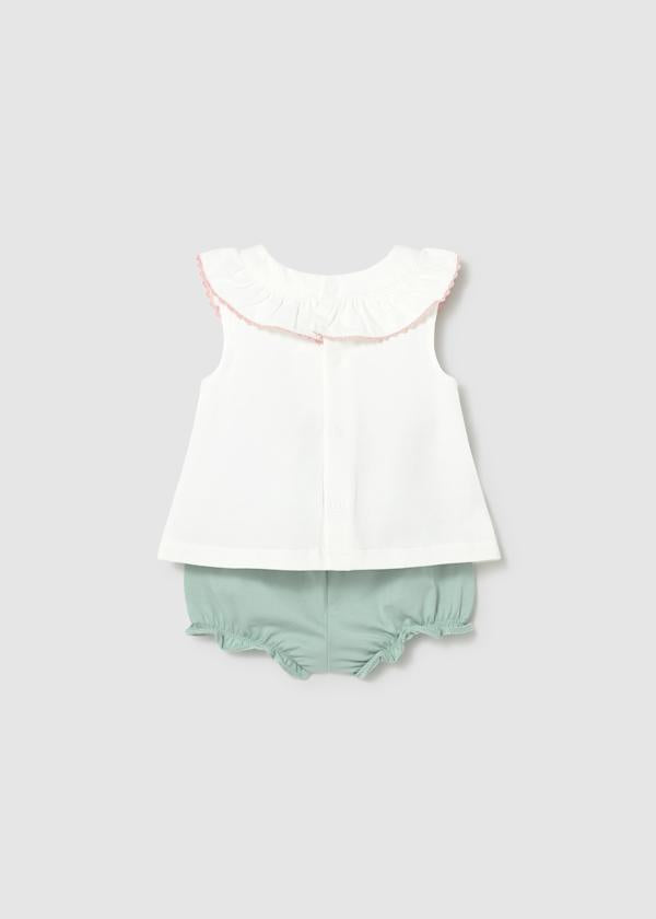 Cream Rosette Top & Bloomer Set by Mayoral