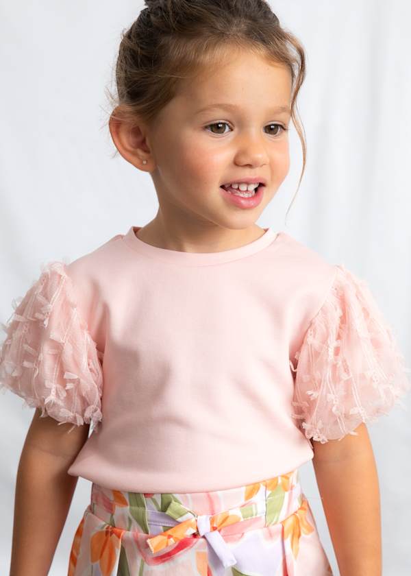 Tulle Sleeve Shirt by Mayoral