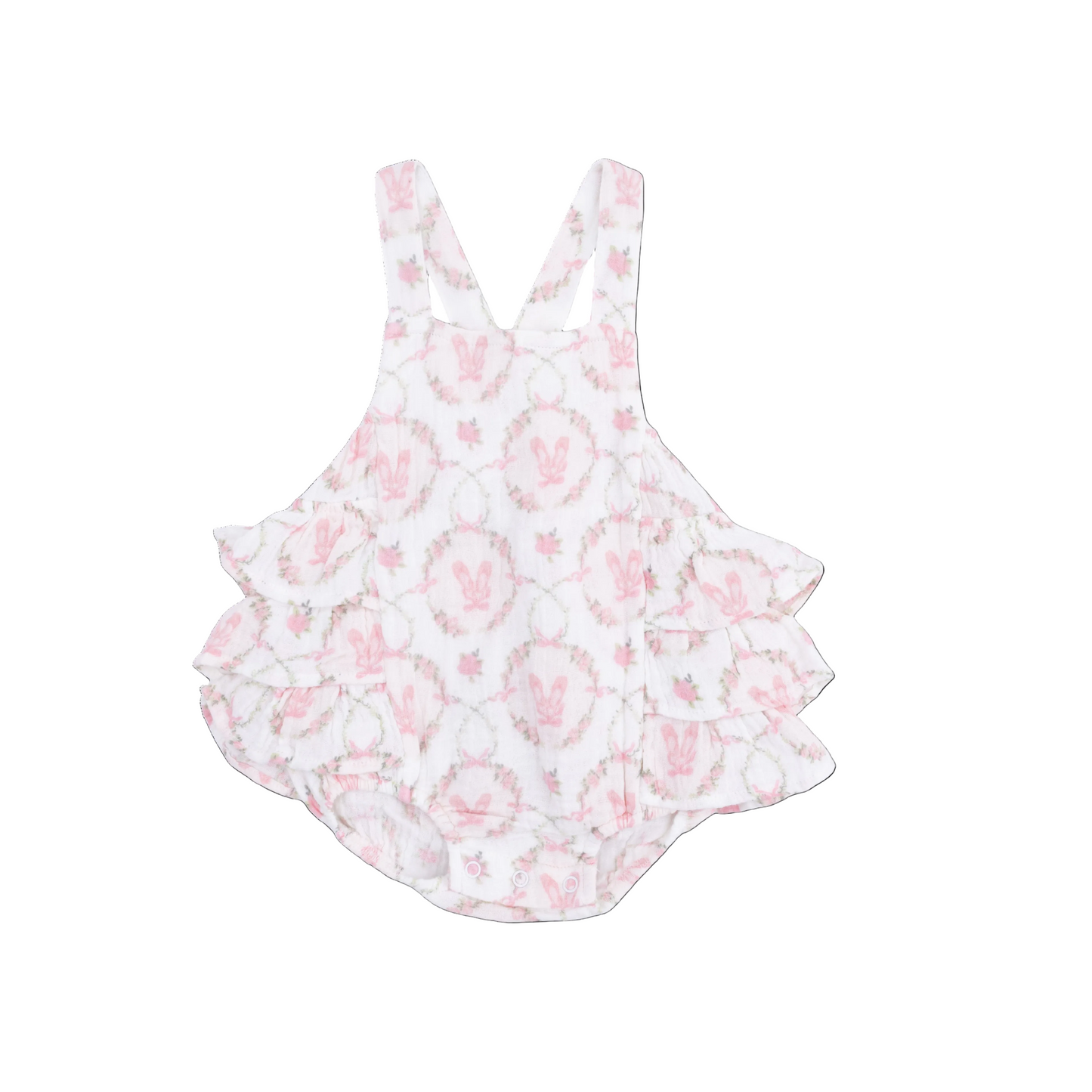 Angel Dear Cameo Ballet Shoes Ruffle Sunsuit – Baby Girls Outfit