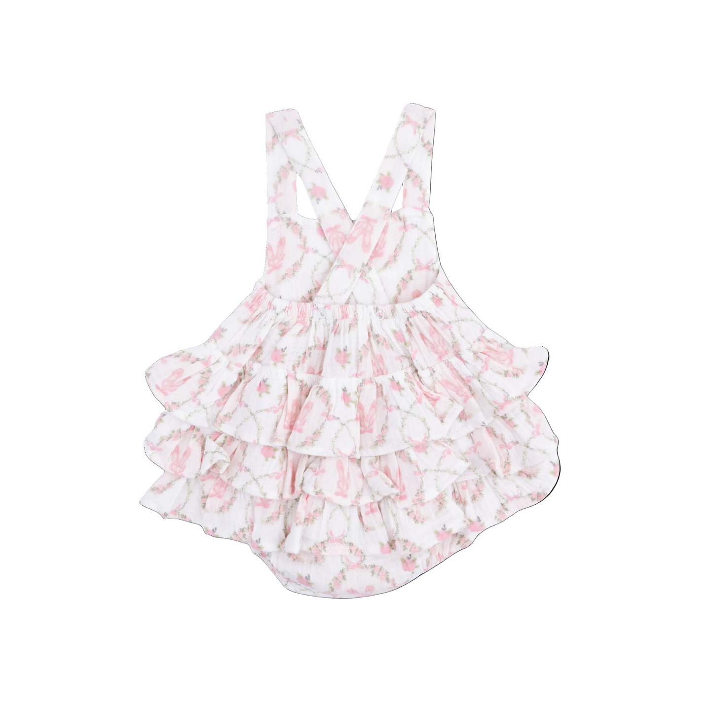 Angel Dear Cameo Ballet Shoes Ruffle Sunsuit – Baby Girls Outfit