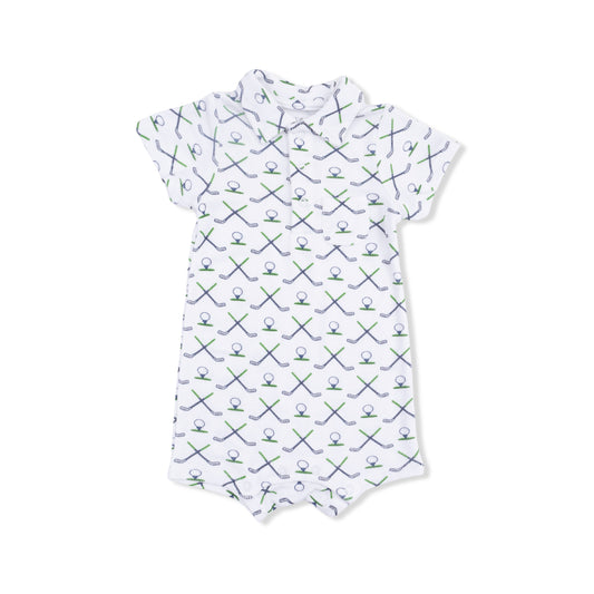 Angel Dear Simple Golf Polo Shortie - Baby Boy Outfit