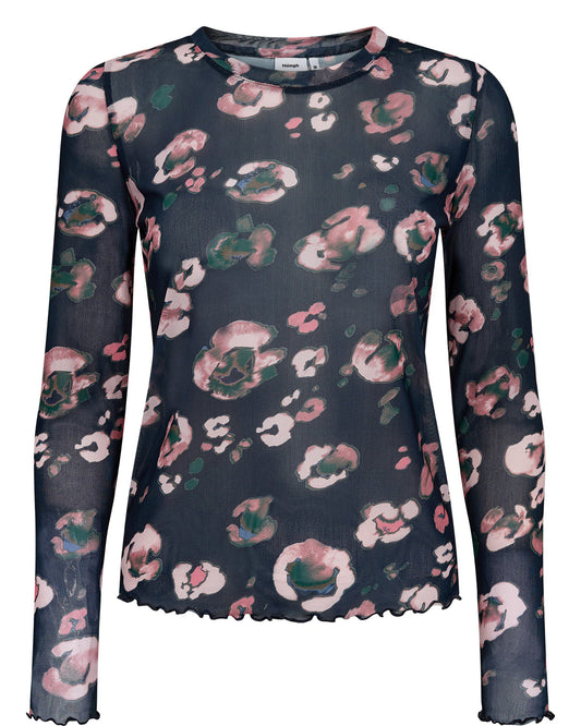 NUMILINA BLOUSE - Navy and Pink Flowers